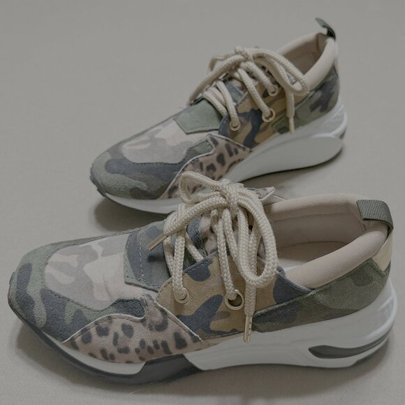 Steve Madden Shoes - Steve Madden Women's CLIFF Sneakers, Camouflage w/ gold chrome accents, Size 7